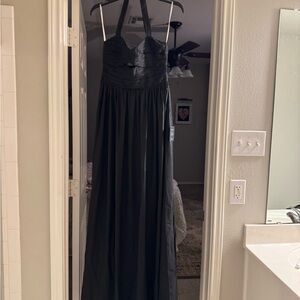 Lulu's Black Halter Wedding Guest Dress